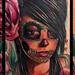 Tattoos - color realistic day of the dead tattoo, Brent Olson Art Junkies Tattoo - 75521